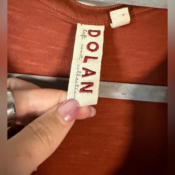 Dolan from Anthropolgie Rust Orange Split VNeck Oversized Blouse XS - Picture 3 of 8